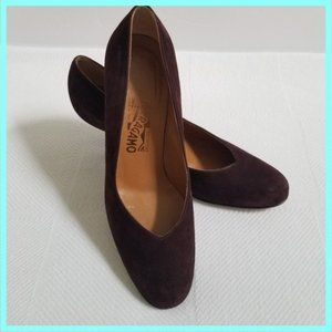 Salvatore Ferragamo Brown Suede Heels Size 8